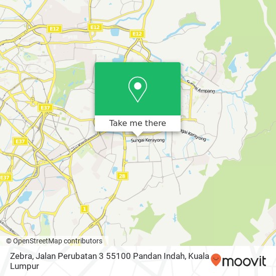 Zebra, Jalan Perubatan 3 55100 Pandan Indah map