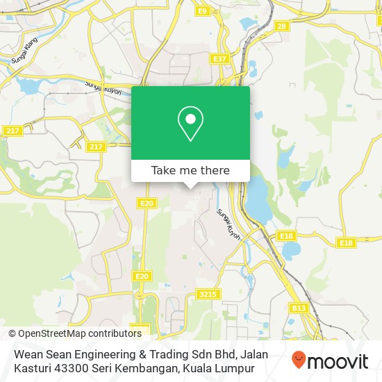 Wean Sean Engineering & Trading Sdn Bhd, Jalan Kasturi 43300 Seri Kembangan map