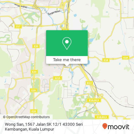 Peta Wong San, 1567 Jalan SK 12 / 1 43300 Seri Kembangan