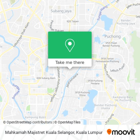 Peta Mahkamah Majistret Kuala Selangor
