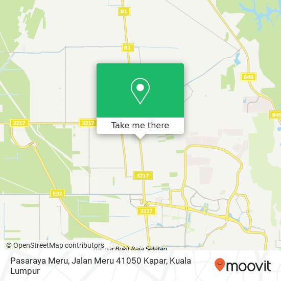 Peta Pasaraya Meru, Jalan Meru 41050 Kapar