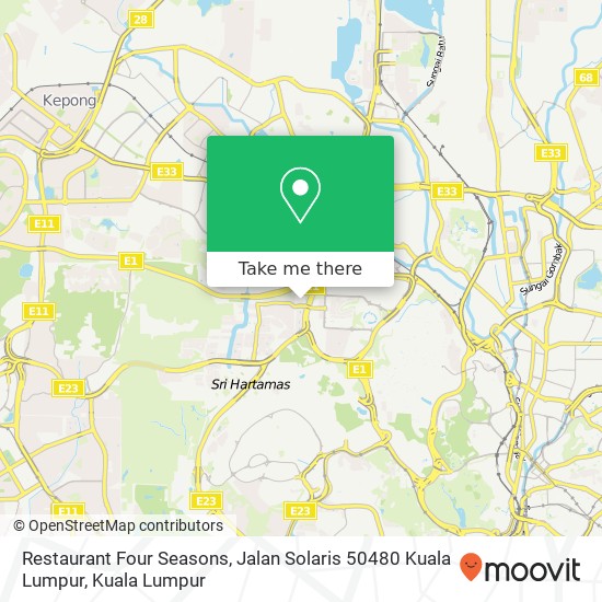 Restaurant Four Seasons, Jalan Solaris 50480 Kuala Lumpur map