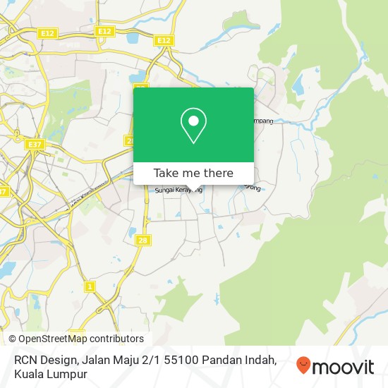 Peta RCN Design, Jalan Maju 2 / 1 55100 Pandan Indah