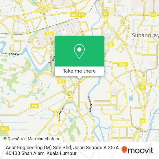 Asar Engineering (M) Sdn Bhd, Jalan Sepadu A 25 / A 40400 Shah Alam map