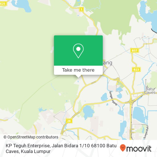 Peta KP Teguh Enterprise, Jalan Bidara 1 / 10 68100 Batu Caves