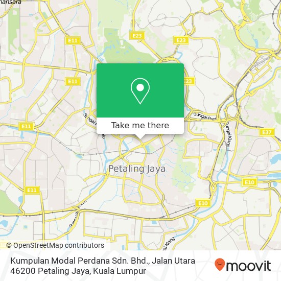 Peta Kumpulan Modal Perdana Sdn. Bhd., Jalan Utara 46200 Petaling Jaya