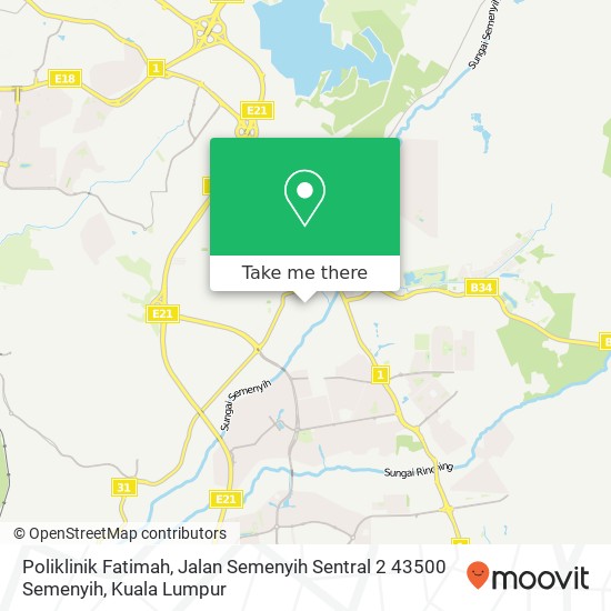 Peta Poliklinik Fatimah, Jalan Semenyih Sentral 2 43500 Semenyih
