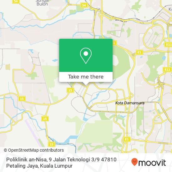 Poliklinik an-Nisa, 9 Jalan Teknologi 3 / 9 47810 Petaling Jaya map