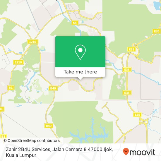Peta Zahir 2B4U Services, Jalan Cemara 8 47000 Ijok