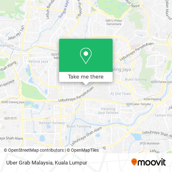 Cara ke Uber Grab Malaysia di Petaling Jaya menggunakan Bis, MRT & LRT,  Kereta atau Monorail?
