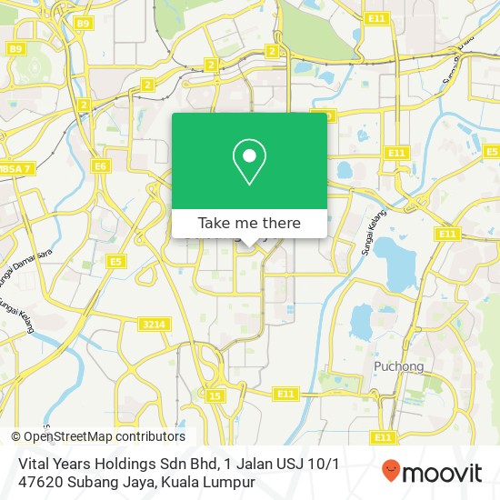 Vital Years Holdings Sdn Bhd, 1 Jalan USJ 10 / 1 47620 Subang Jaya map