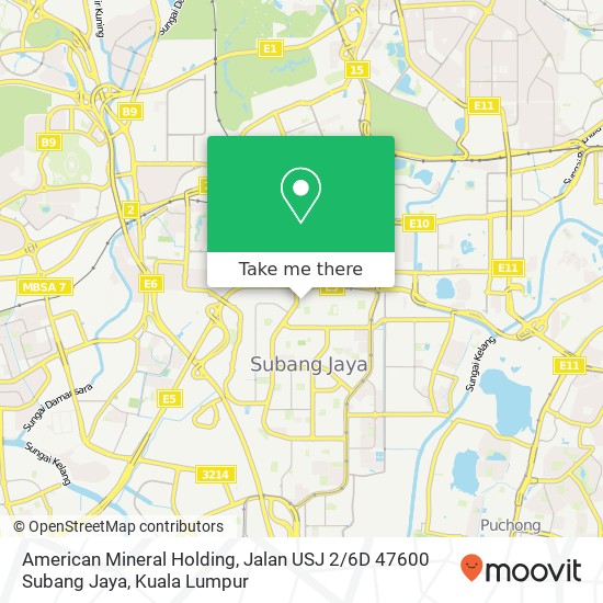 American Mineral Holding, Jalan USJ 2 / 6D 47600 Subang Jaya map