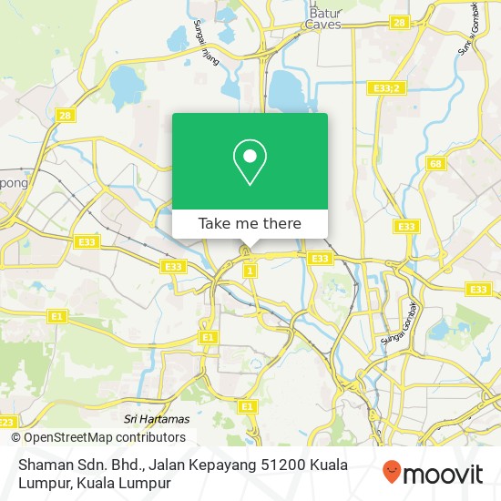 Shaman Sdn. Bhd., Jalan Kepayang 51200 Kuala Lumpur map