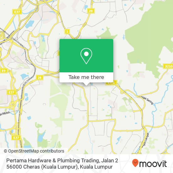Peta Pertama Hardware & Plumbing Trading, Jalan 2 56000 Cheras (Kuala Lumpur)