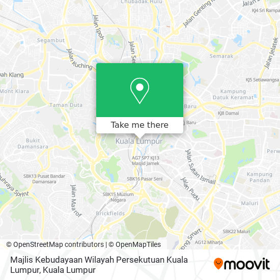 Majlis Kebudayaan Wilayah Persekutuan Kuala Lumpur map