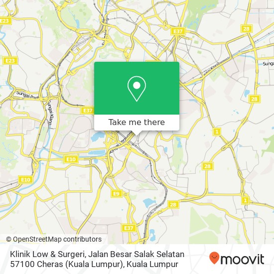Peta Klinik Low & Surgeri, Jalan Besar Salak Selatan 57100 Cheras (Kuala Lumpur)