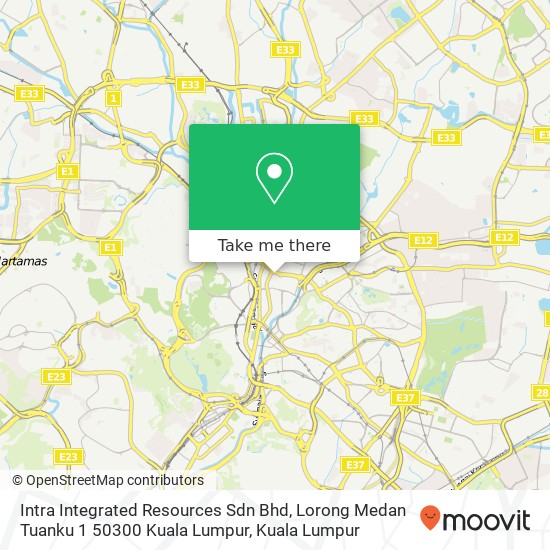 Intra Integrated Resources Sdn Bhd, Lorong Medan Tuanku 1 50300 Kuala Lumpur map
