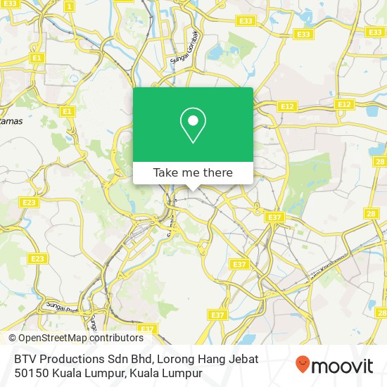 BTV Productions Sdn Bhd, Lorong Hang Jebat 50150 Kuala Lumpur map