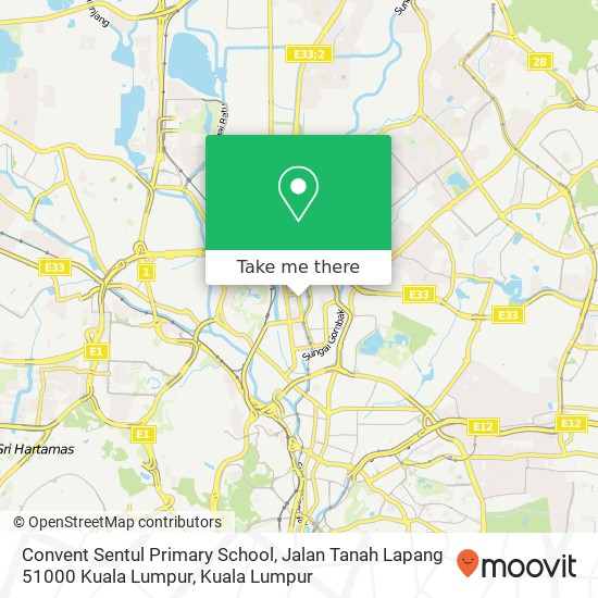 Convent Sentul Primary School, Jalan Tanah Lapang 51000 Kuala Lumpur map
