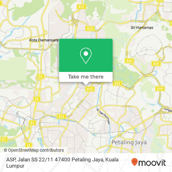 Peta ASP, Jalan SS 22 / 11 47400 Petaling Jaya