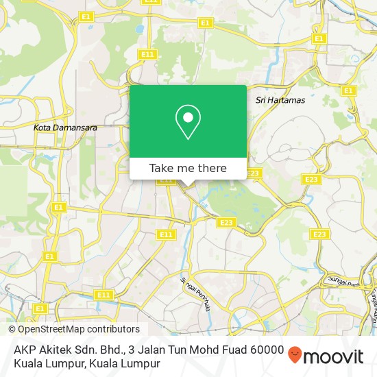 AKP Akitek Sdn. Bhd., 3 Jalan Tun Mohd Fuad 60000 Kuala Lumpur map