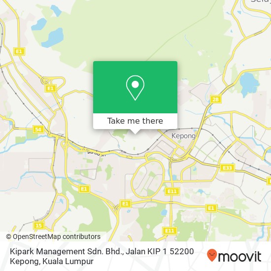 Kipark Management Sdn. Bhd., Jalan KIP 1 52200 Kepong map