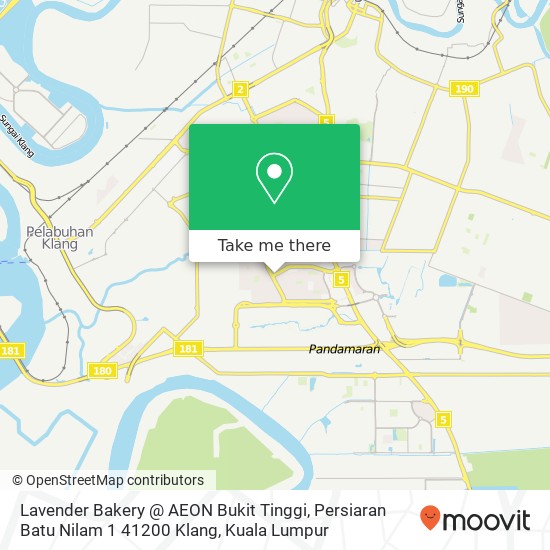 Peta Lavender Bakery @ AEON Bukit Tinggi, Persiaran Batu Nilam 1 41200 Klang