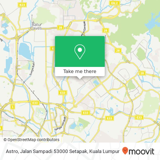 Peta Astro, Jalan Sampadi 53000 Setapak