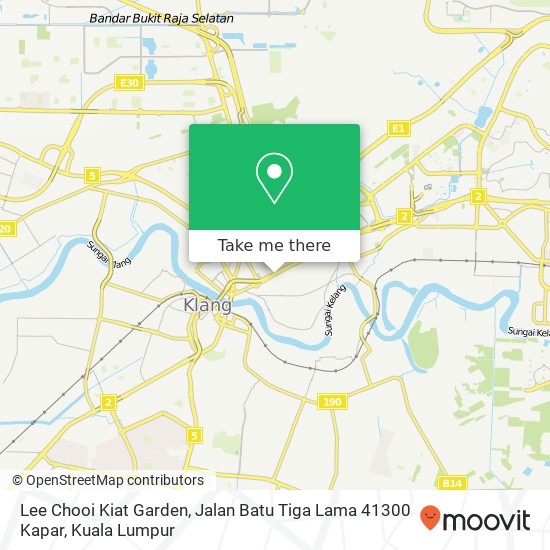 Peta Lee Chooi Kiat Garden, Jalan Batu Tiga Lama 41300 Kapar