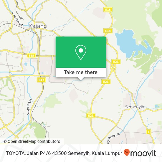 TOYOTA, Jalan P4 / 6 43500 Semenyih map