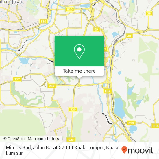 Peta Mimos Bhd, Jalan Barat 57000 Kuala Lumpur