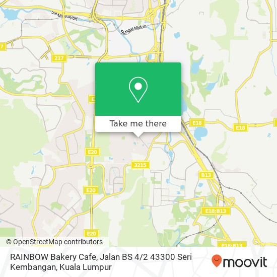 Peta RAINBOW Bakery Cafe, Jalan BS 4 / 2 43300 Seri Kembangan