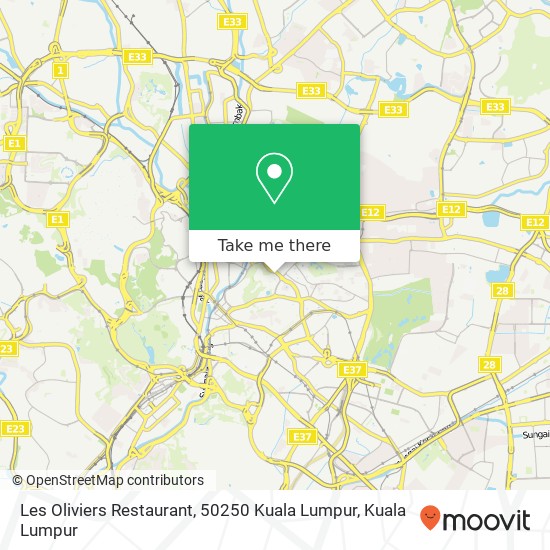 Les Oliviers Restaurant, 50250 Kuala Lumpur map