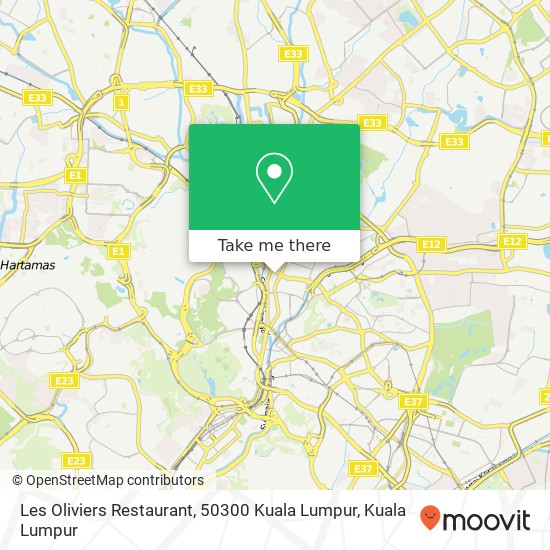 Les Oliviers Restaurant, 50300 Kuala Lumpur map
