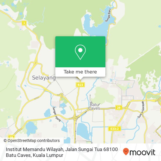 Peta Institut Memandu Wilayah, Jalan Sungai Tua 68100 Batu Caves