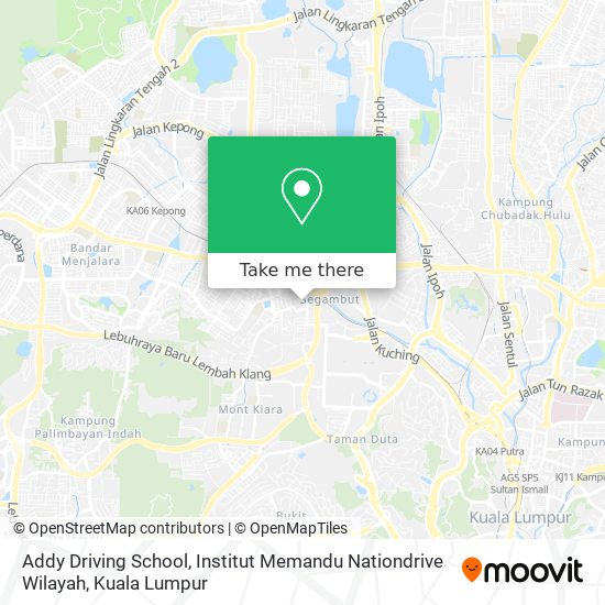 Peta Addy Driving School, Institut Memandu Nationdrive Wilayah