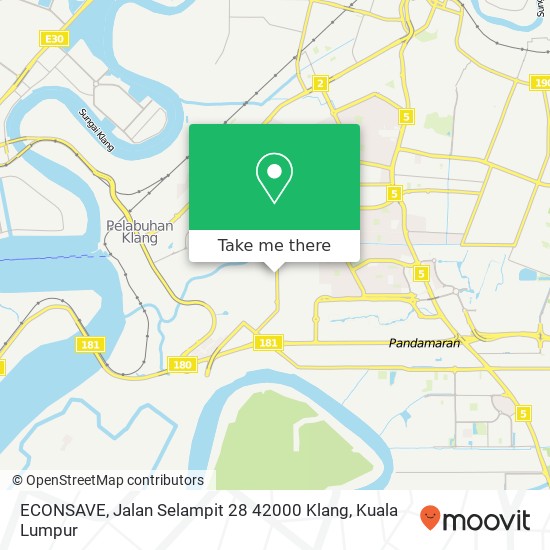 Peta ECONSAVE, Jalan Selampit 28 42000 Klang