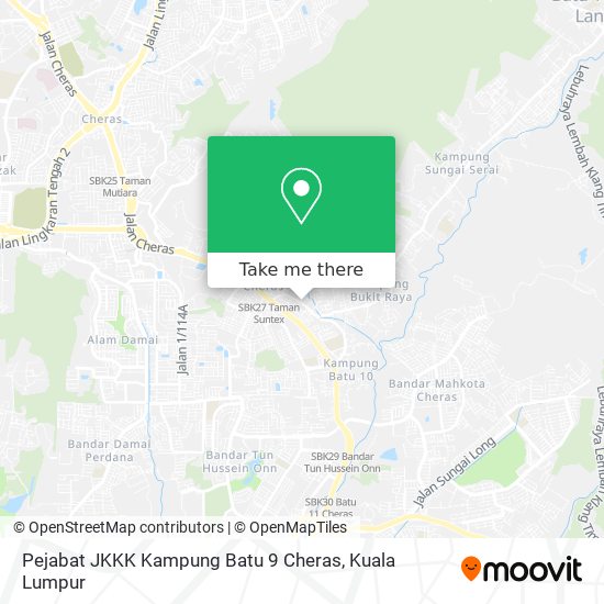 Peta Pejabat JKKK Kampung Batu 9 Cheras