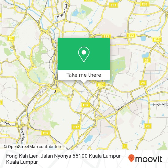 Peta Fong Kah Lien, Jalan Nyonya 55100 Kuala Lumpur