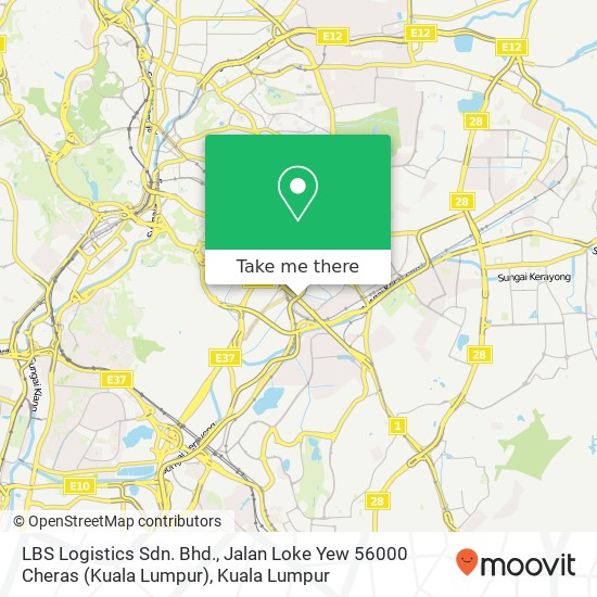Peta LBS Logistics Sdn. Bhd., Jalan Loke Yew 56000 Cheras (Kuala Lumpur)