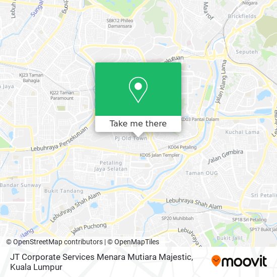 JT Corporate Services Menara Mutiara Majestic map