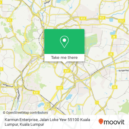 Peta Karmun Enterprise, Jalan Loke Yew 55100 Kuala Lumpur