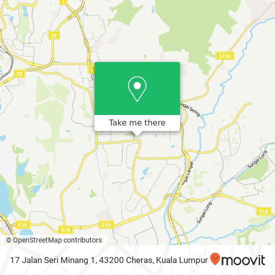 Peta 17 Jalan Seri Minang 1, 43200 Cheras