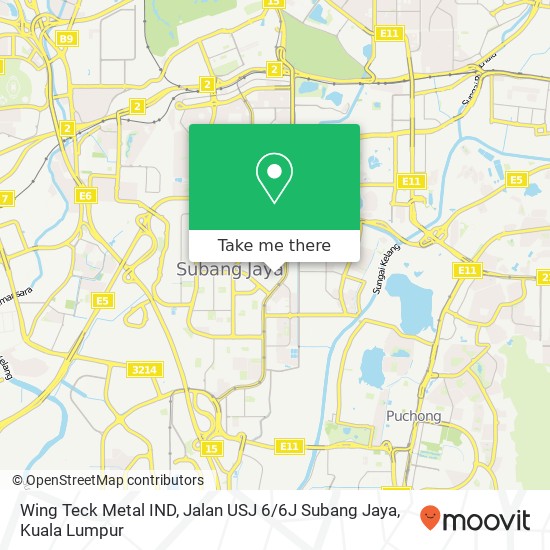 Peta Wing Teck Metal IND, Jalan USJ 6 / 6J Subang Jaya