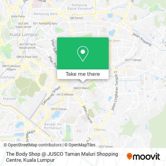 Peta The Body Shop @ JUSCO Taman Maluri Shopping Centre
