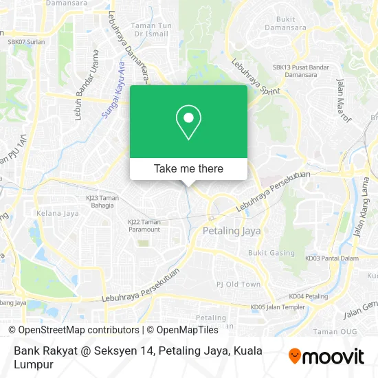 Bank Rakyat @ Seksyen 14, Petaling Jaya map