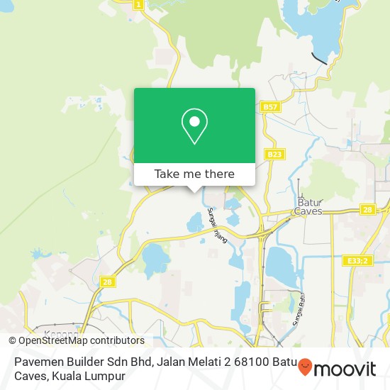 Peta Pavemen Builder Sdn Bhd, Jalan Melati 2 68100 Batu Caves