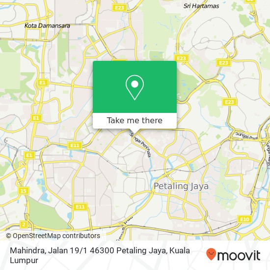 Peta Mahindra, Jalan 19 / 1 46300 Petaling Jaya