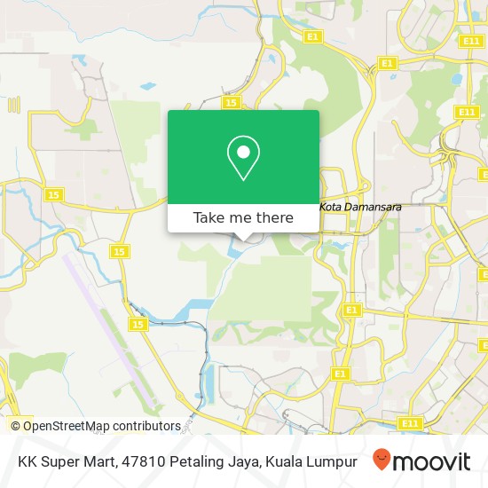 Peta KK Super Mart, 47810 Petaling Jaya