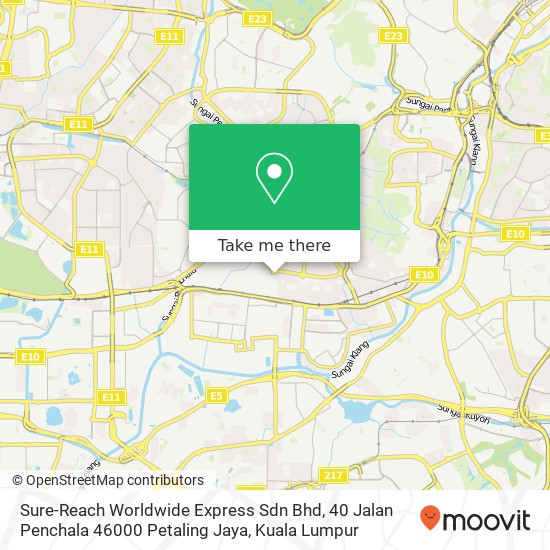 Peta Sure-Reach Worldwide Express Sdn Bhd, 40 Jalan Penchala 46000 Petaling Jaya